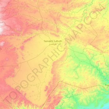 Topografische kaart Ouisselsate وسلسات, hoogte, reliëf
