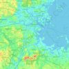 Topografische kaart Boston, hoogte, reliëf