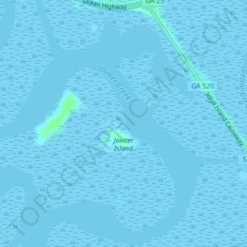 Topografische kaart Jointer Island, hoogte, reliëf