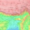 Topografische kaart Brahmaputra, hoogte, reliëf