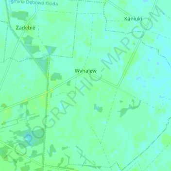 Topografische kaart Wyhalew, hoogte, reliëf