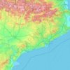 Topografische kaart Català com a llengua pròpia a Catalunya, hoogte, reliëf