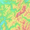 Topografische kaart Massif du Mont-Blanc, hoogte, reliëf