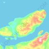 Topografische kaart ᐃᓐᓂᓕᓯᒪᔪᖅ Russell Island, hoogte, reliëf