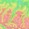 Topografische kaart Верхне-Тебердинское сельское поселение, hoogte, reliëf