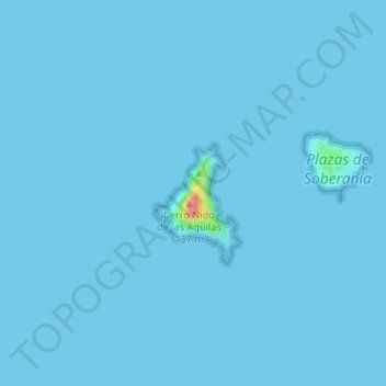 Topografische kaart Islas Chafarinas, hoogte, reliëf