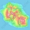 Topografische kaart Réunion, hoogte, reliëf