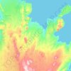 Topografische kaart Langanesbyggð, hoogte, reliëf