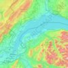 Topografische kaart Lake Geneva, hoogte, reliëf