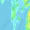 Topografische kaart Overton, hoogte, reliëf