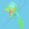 Topografische kaart Havelock Island, hoogte, reliëf