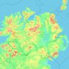 Topografische kaart Northern Ireland, hoogte, reliëf
