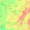 Topografische kaart Tennessee River, hoogte, reliëf