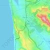 Topografische kaart Daly City, hoogte, reliëf