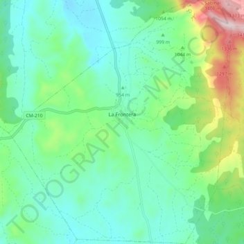 Topografische kaart La Frontera, hoogte, reliëf