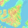Topografische kaart Península de Brunswick, hoogte, reliëf