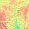 Topografische kaart Qutang, hoogte, reliëf