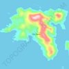 Topografische kaart Isla Evans, hoogte, reliëf