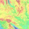 Topografische kaart San Bernardino County, hoogte, reliëf