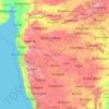 Topografische kaart Maharashtra, hoogte, reliëf