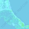 Topografische kaart Playa Las Perlas, hoogte, reliëf