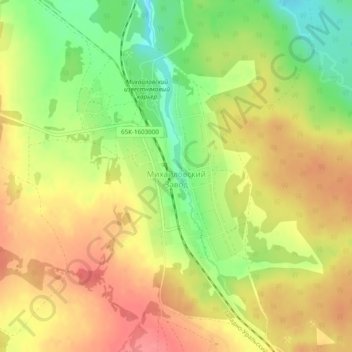 Topografische kaart Михайловский Завод, hoogte, reliëf