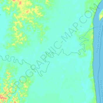 Topografische kaart Rio Cajari, hoogte, reliëf