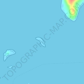 Topografische kaart Orchid Island WLS, hoogte, reliëf