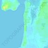 Topografische kaart Aksa Beach, hoogte, reliëf