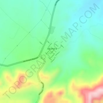 Topografische kaart Altamira, hoogte, reliëf