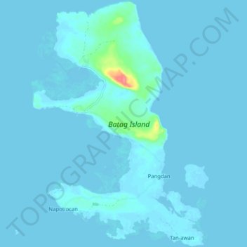 Topografische kaart Batag Island, hoogte, reliëf