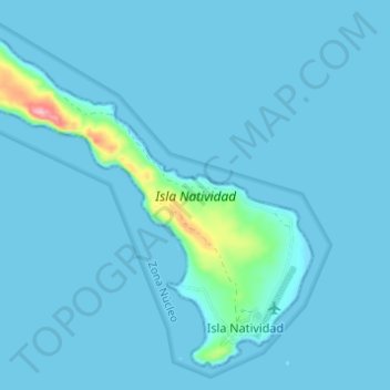 Topografische kaart Isla Natividad, hoogte, reliëf
