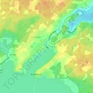 Topografische kaart Madawaska River, hoogte, reliëf