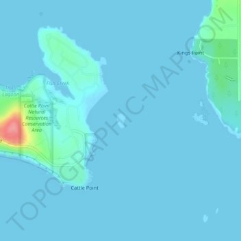 Topografische kaart Goose Island, hoogte, reliëf
