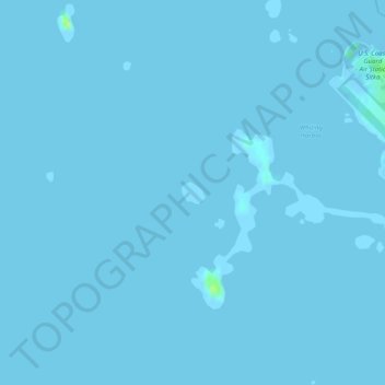 Topografische kaart Signal Island, hoogte, reliëf