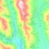 Topografische kaart Cordillera Blanca, hoogte, reliëf