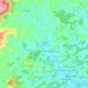 Topografische kaart Rio Ubá, hoogte, reliëf