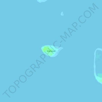 Topografische kaart Orell Island, hoogte, reliëf