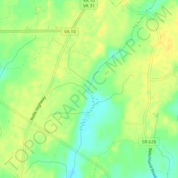 Topografische kaart Green Swamp, hoogte, reliëf