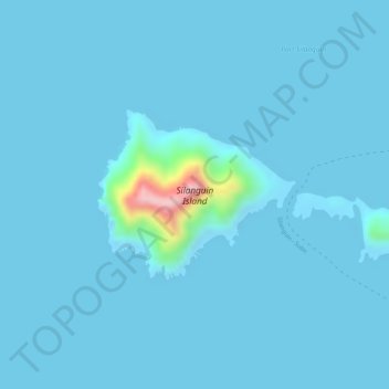 Topografische kaart Silanguin Island, hoogte, reliëf