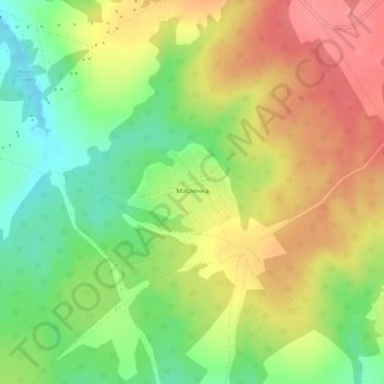 Topografische kaart Масленка, hoogte, reliëf