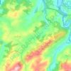 Topografische kaart Rio Sama, hoogte, reliëf
