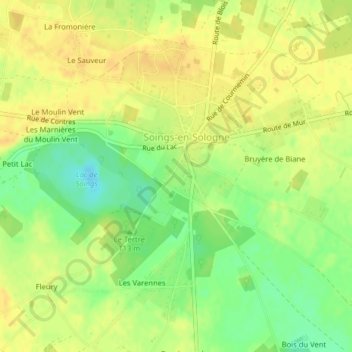 Topografische kaart Le Parc, hoogte, reliëf