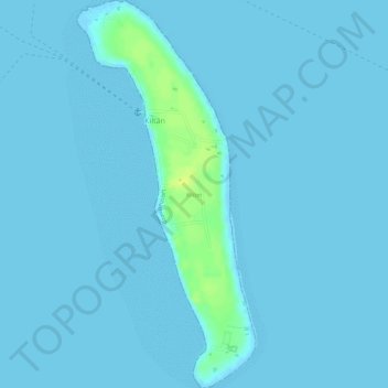 Topografische kaart Kiltān Island, hoogte, reliëf