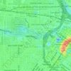 Topografische kaart Eleanor Tinsley Park, hoogte, reliëf