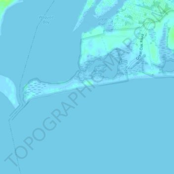 Topografische kaart South Cape Beach, hoogte, reliëf