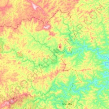 Topografische kaart Rio Gualaxo do Norte, hoogte, reliëf
