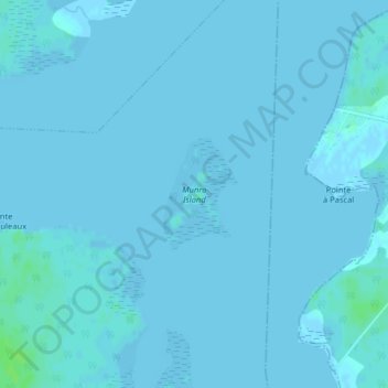 Topografische kaart Caraquet, hoogte, reliëf