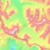 Topografische kaart Gangotri Glacier, hoogte, reliëf
