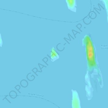 Topografische kaart Big Gooseberry Island, hoogte, reliëf